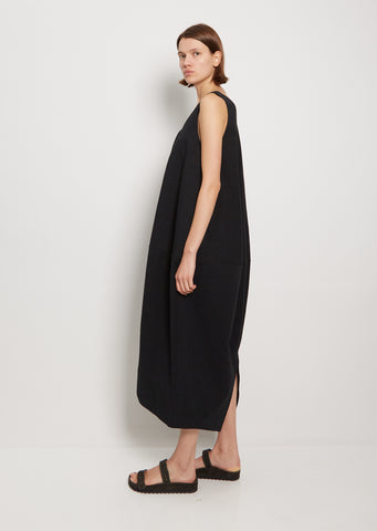 Vessel Cotton Linen Dress Black La Garonne Vessel Cotton Linen Dress Black La Garonne