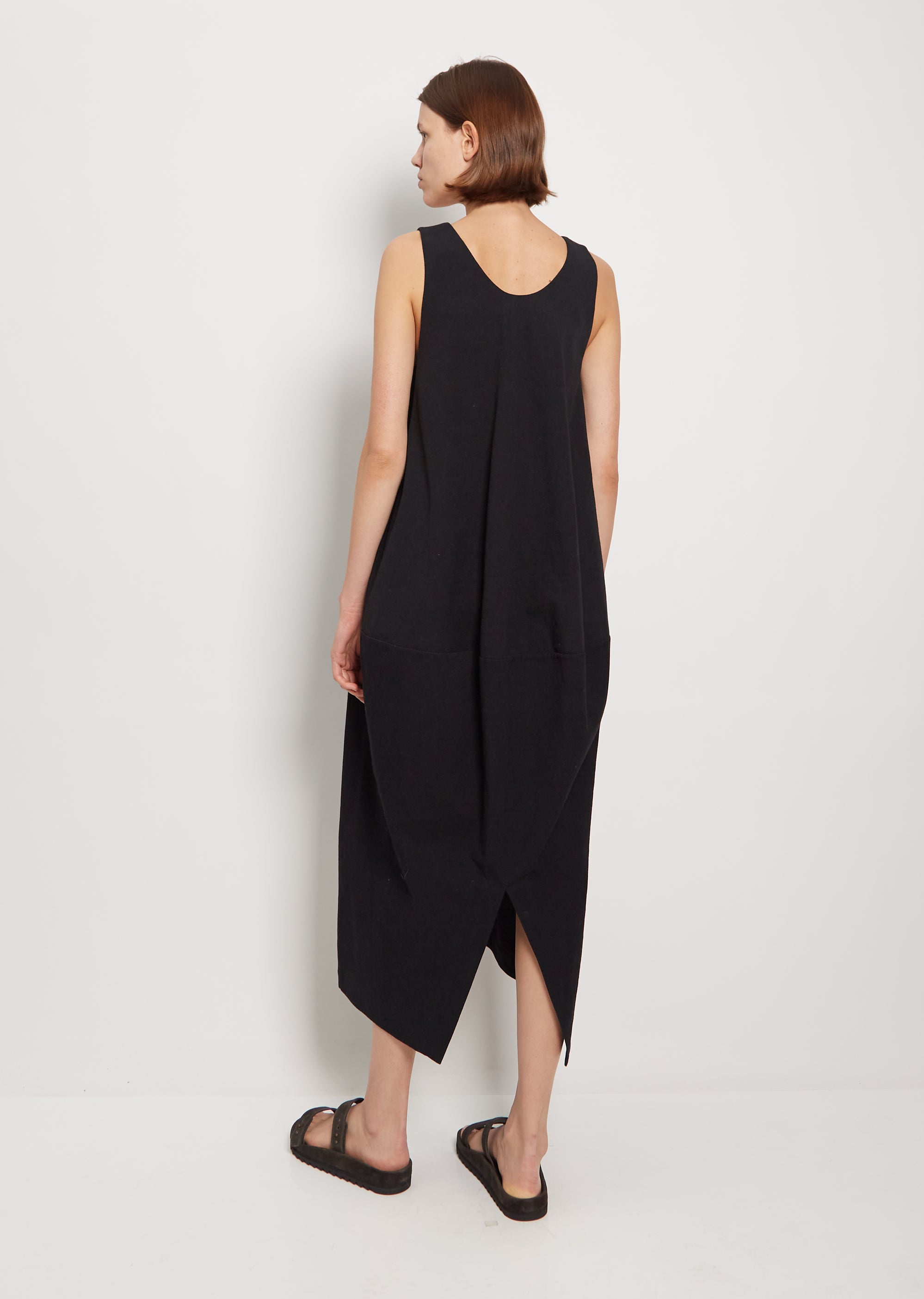 Vessel Cotton Linen Dress Black La Garonne Vessel Cotton Linen Dress Black La Garonne