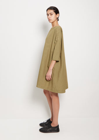 khaki cotton dress Tissue Cotton Boatneck Dress — Khaki – La Garçonne