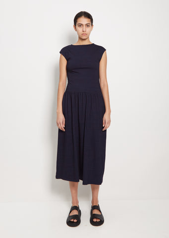 Indigo Slub Knit Dress