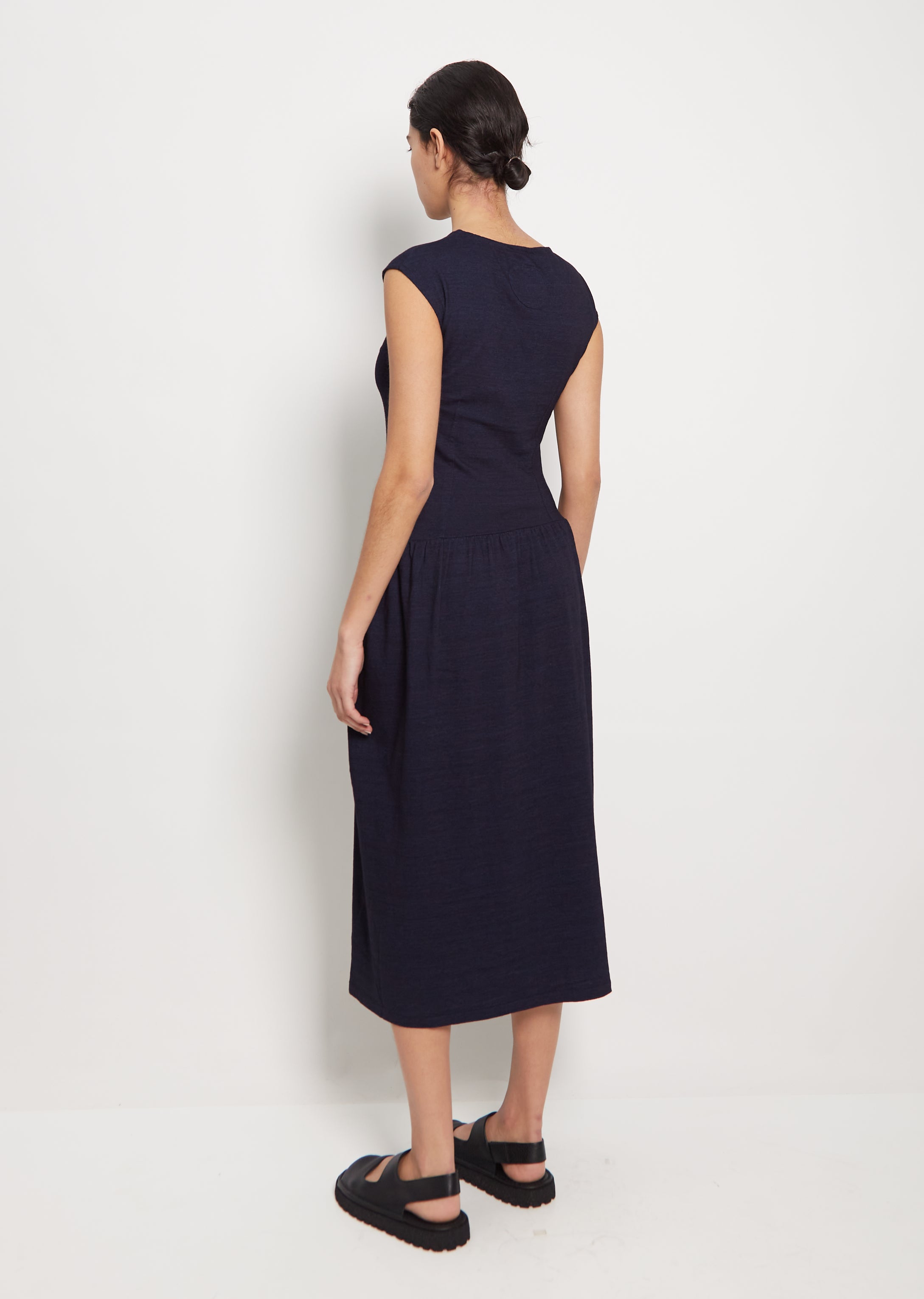 Indigo Slub Knit Dress La Garonne Indigo Slub Knit Dress La Garonne