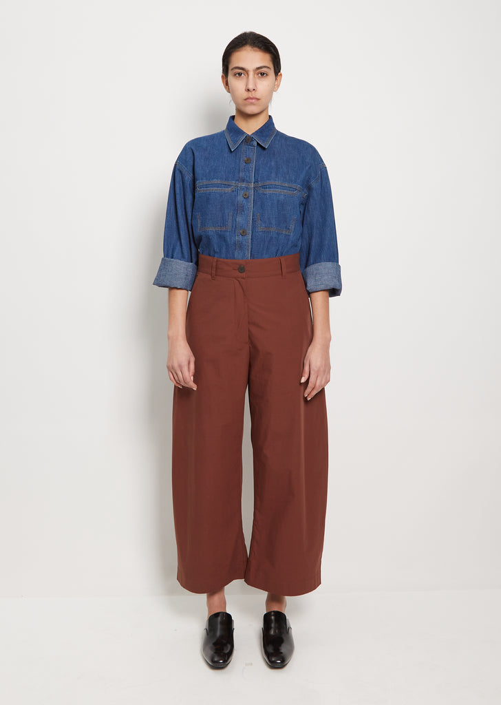 Chalco Crop Cotton Pant — Chestnut