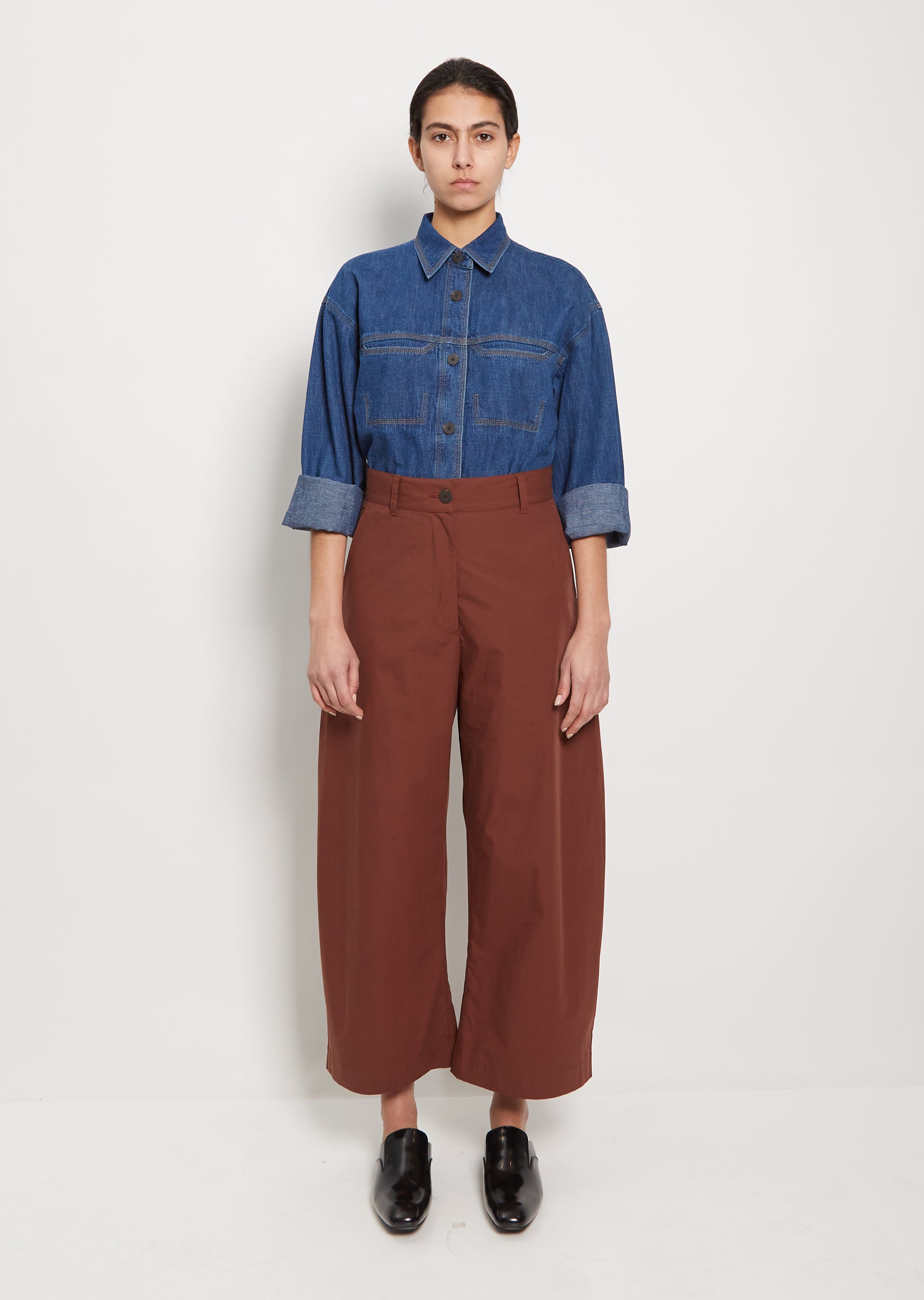 Chalco Crop Cotton Pant — Chestnut - 2 / Chestnut