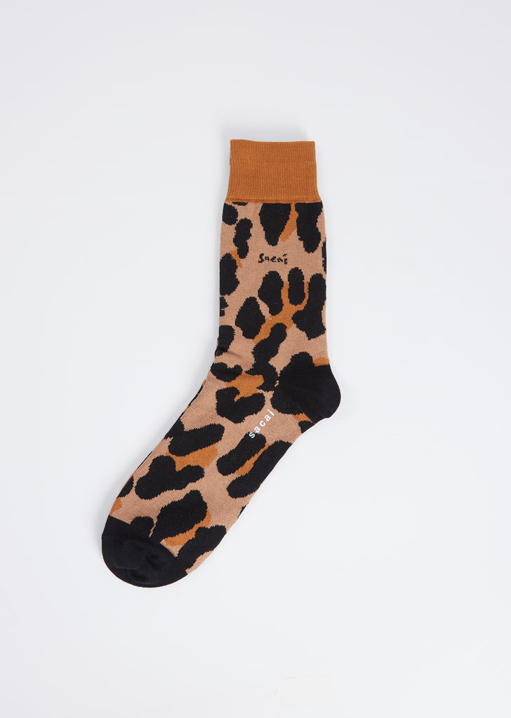 Leopard Socks — Beige