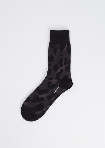 Leopard Socks — Black