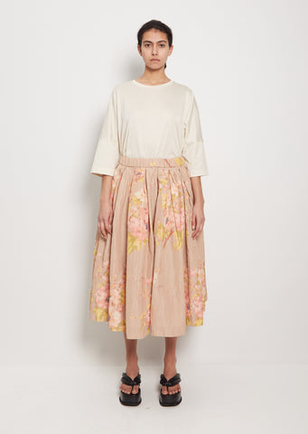 Ikat Double Rideaux Skirt — Flower