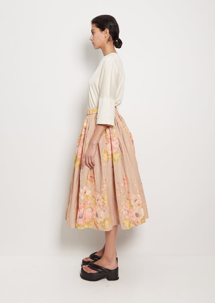 Ikat Double Rideaux Skirt — Flower