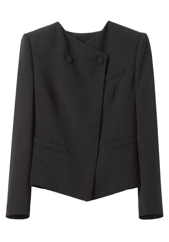 Cropped Collarless Jacket