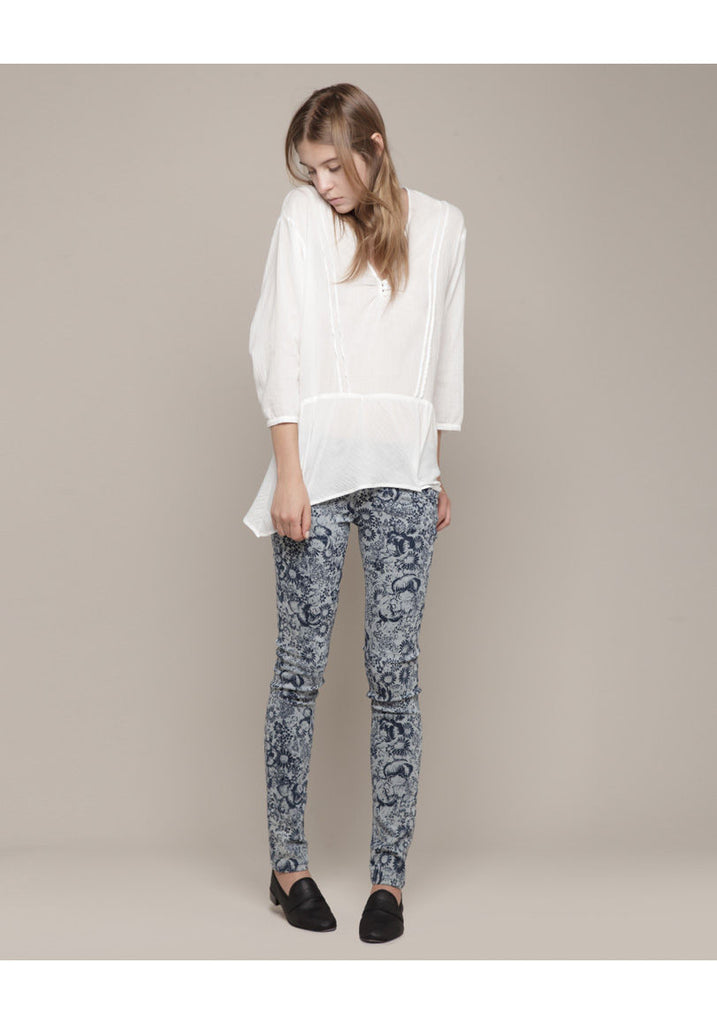 Printed Denim Pant