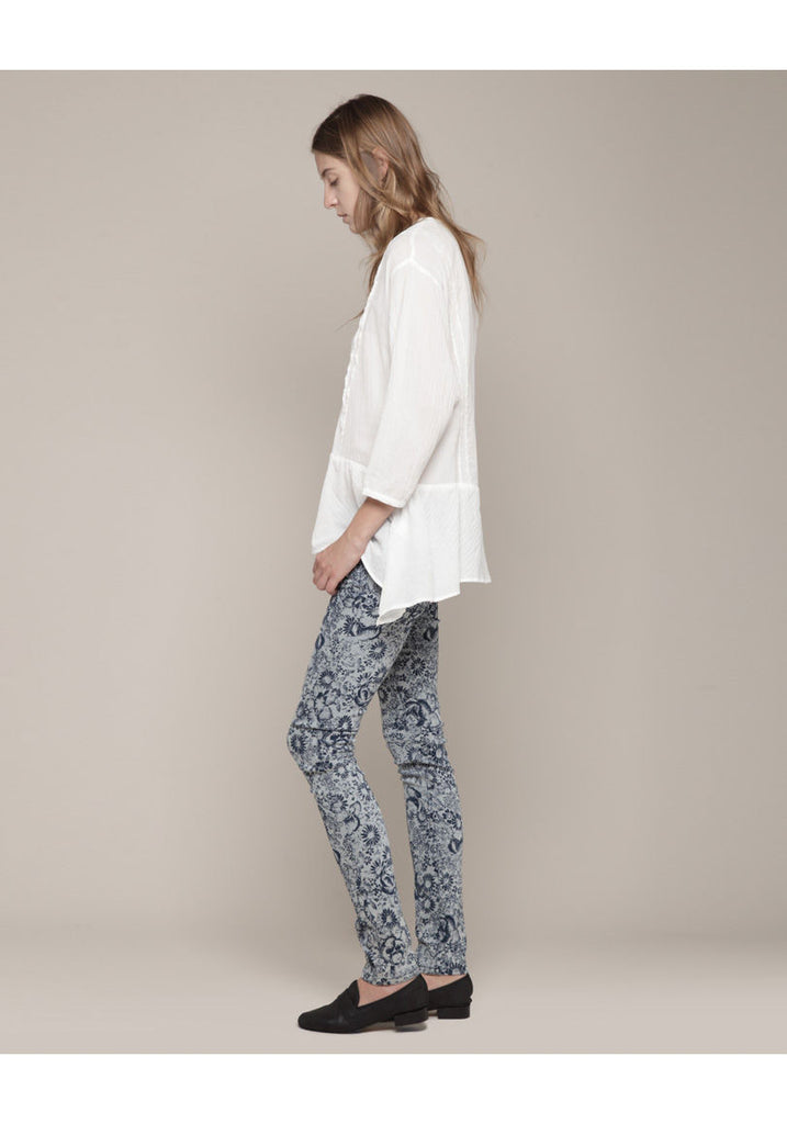 Printed Denim Pant