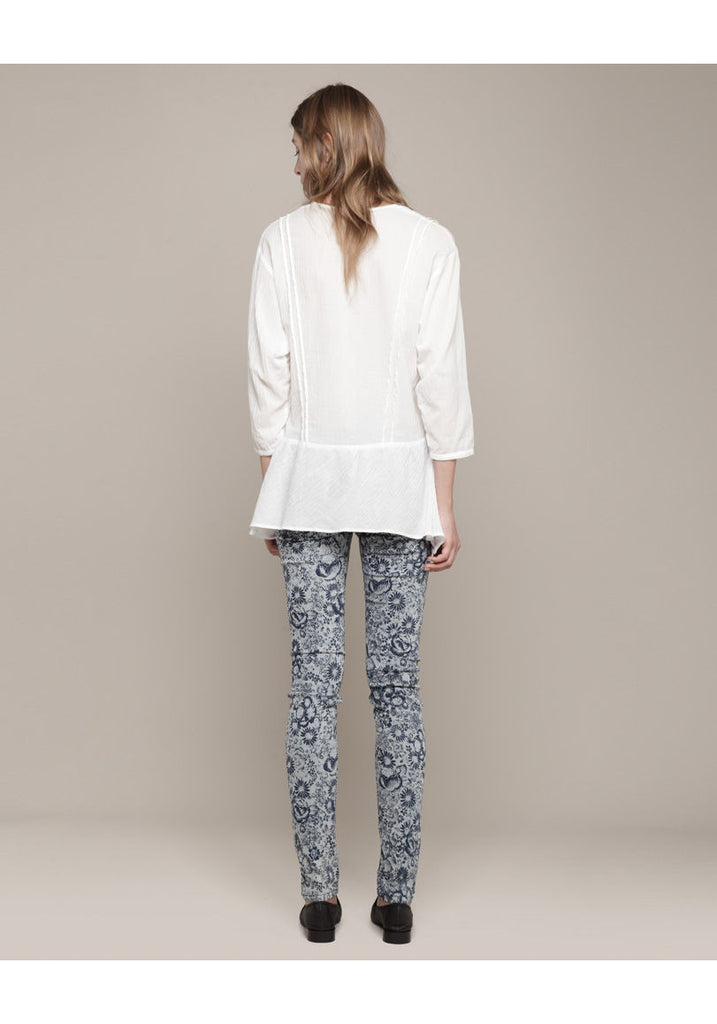 Printed Denim Pant