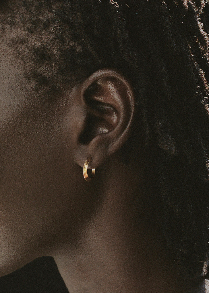 Small Ridge Hoops — Gold - OS / 18k Gold Vermeil