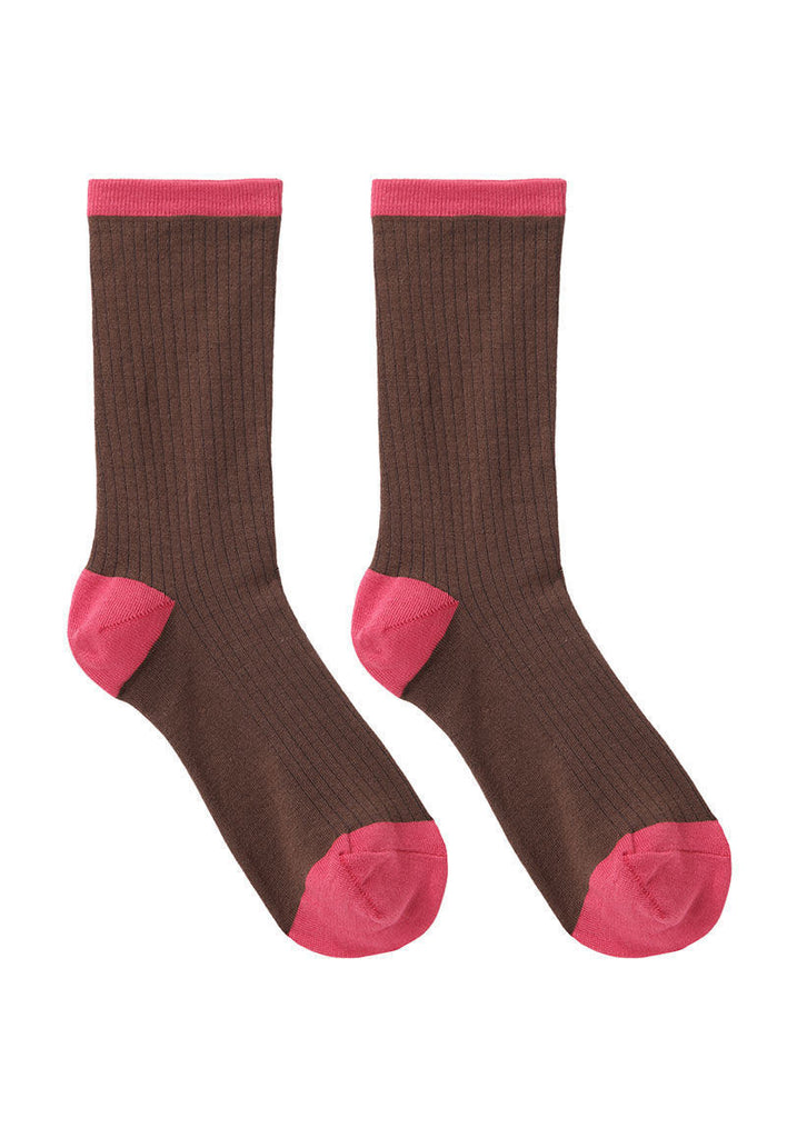 Silk Rib Colorblock Socks - MERGE W AHB02BSS13