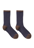 Silk Rib Colorblock Socks - MERGE W AHB02MSS13