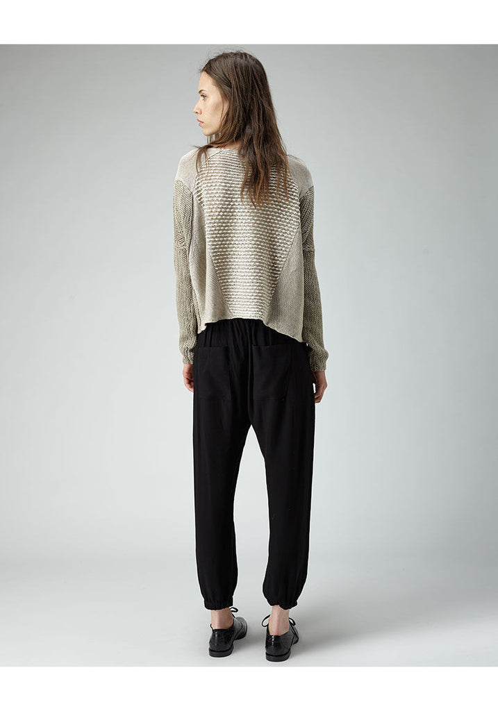 Crop Front Linen Sweater