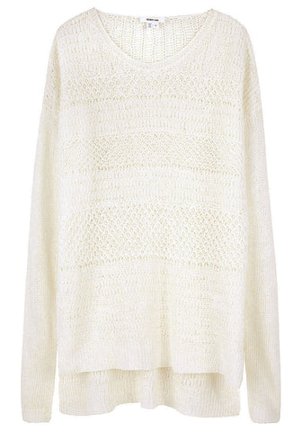 Linen Open Knit Pullover