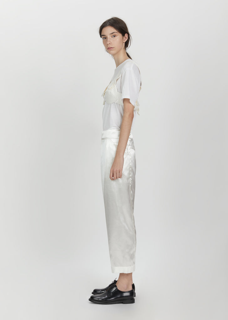 Shifted Seam Crop Trousers