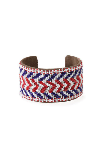 Americana Wide Beaded Cuff