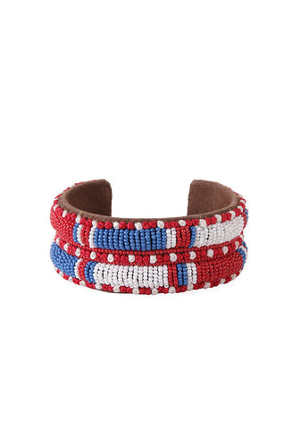 Americana Wide Beaded Cuff