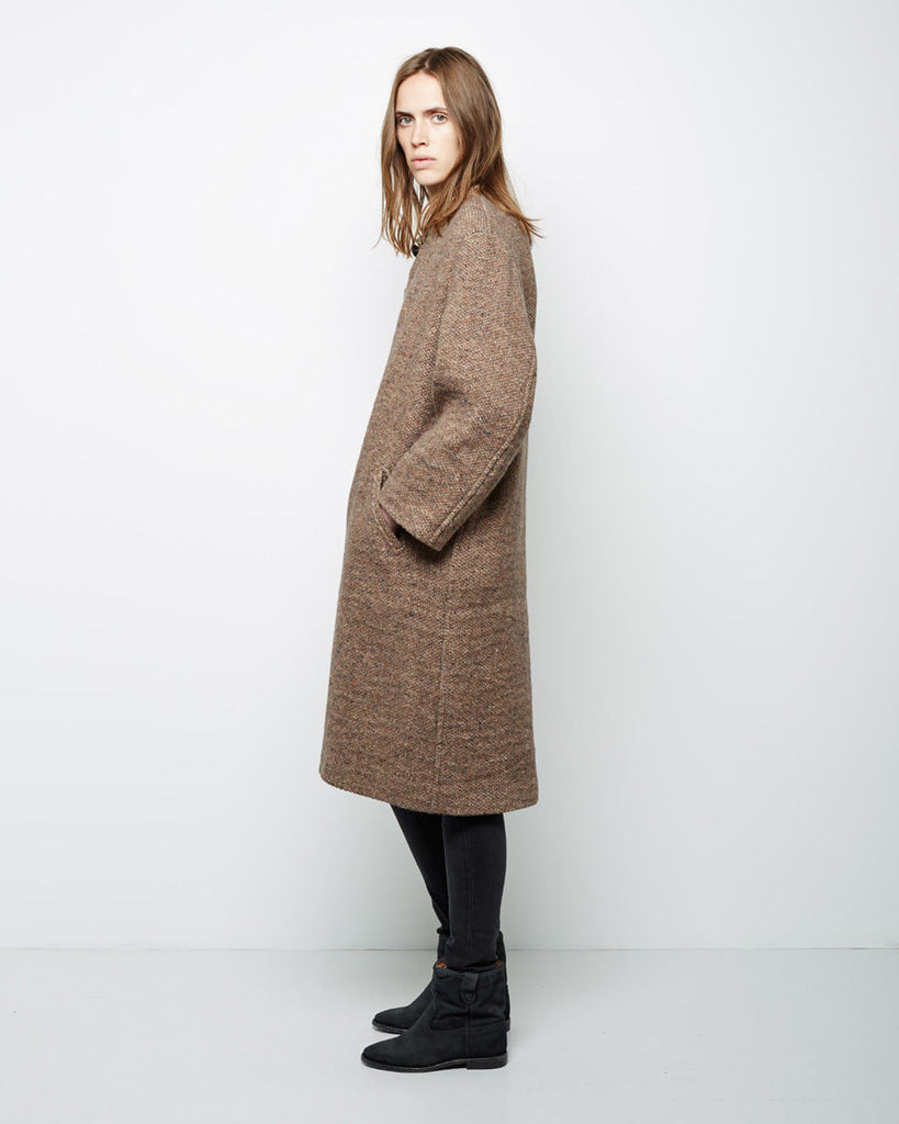 Easton Belted Collarless Coat