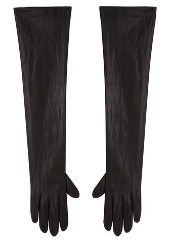 Long Leather Gloves