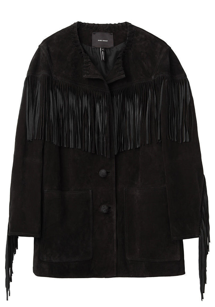 Miel Suede Jacket with Fringe