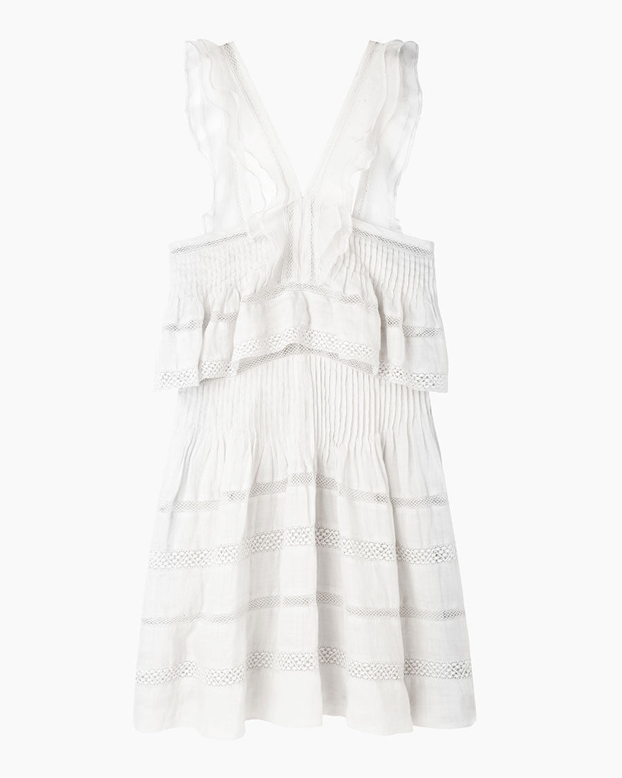 【関税込み】Isabel Marant ホワイト Laly ミディアムワンピース 刺繍レースキャミソールワンピース｜ISABEL MARANT ETOILE