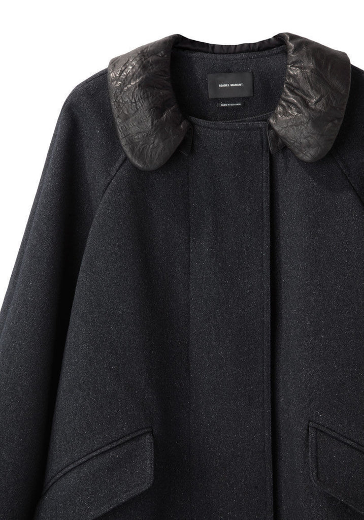 Zeph Leather Collar Coat