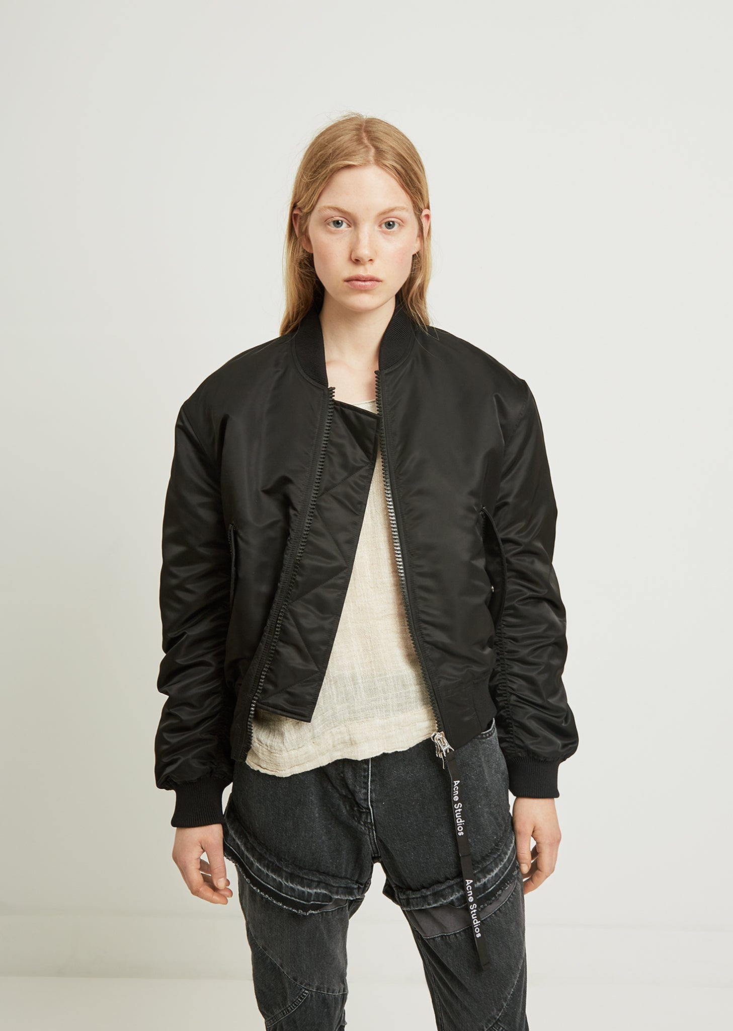 Clea Shirred Bomber by Acne Studios- La Garçonne