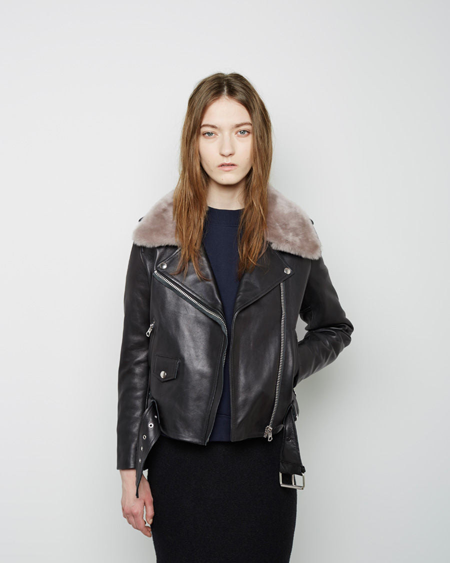 Mape Shearling Leather Jacket – La Garçonne Mape Shearling Leather Jacket – La Garçonne