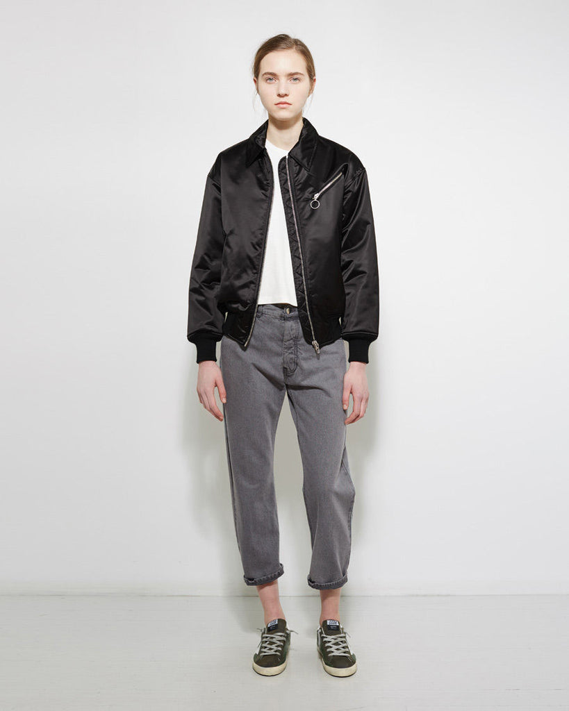 Collared Nylon Bomber