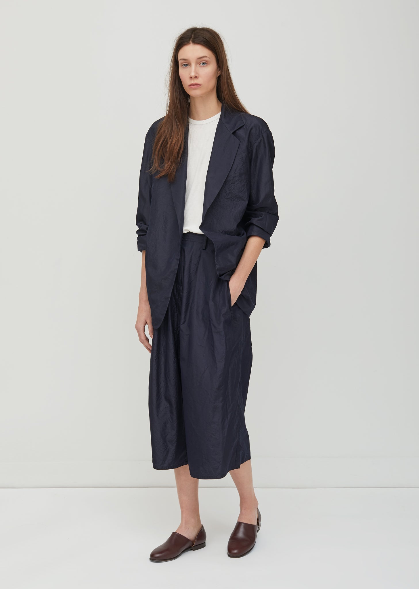 KHOKI Washed linen and taffeta coat | deliciasimportadas.com