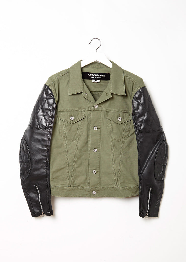 Synthetic Leather Sleeve Jacket