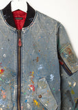 Denim MA-1 Art Damaged Jacket