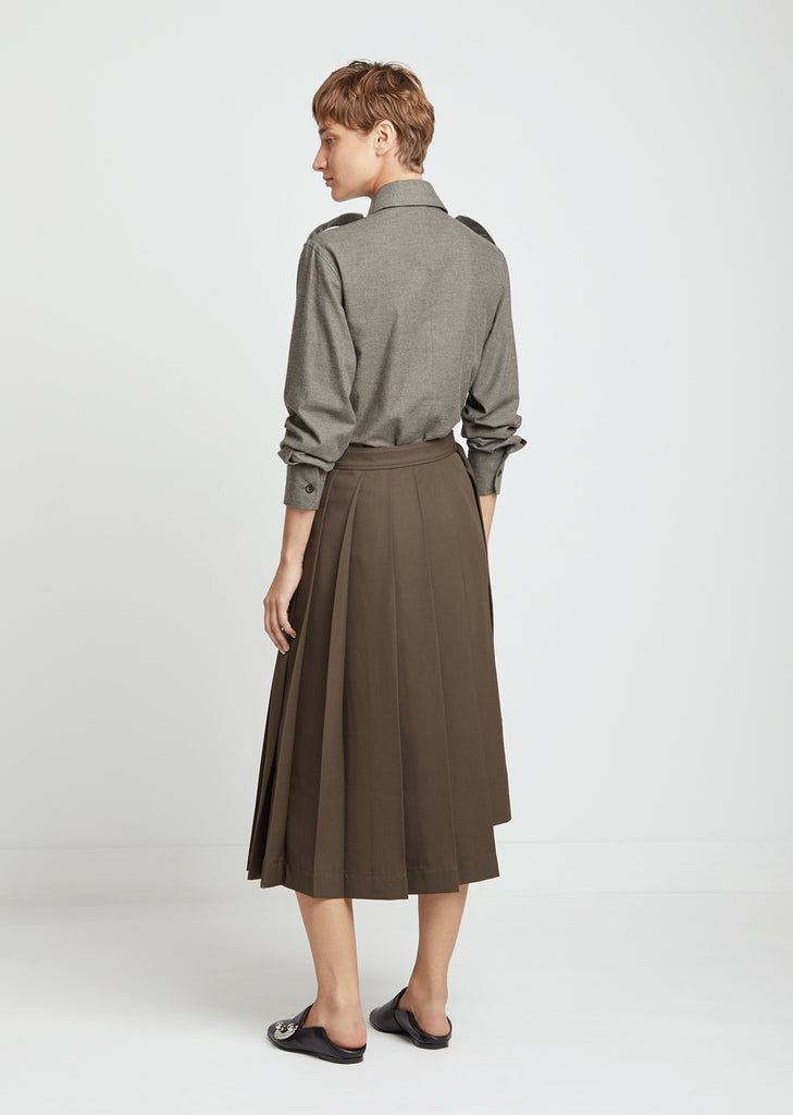 Fleet Fluid Wool Midi Skirt