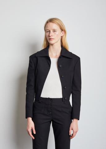 Cropped Stretch Cotton Jacket