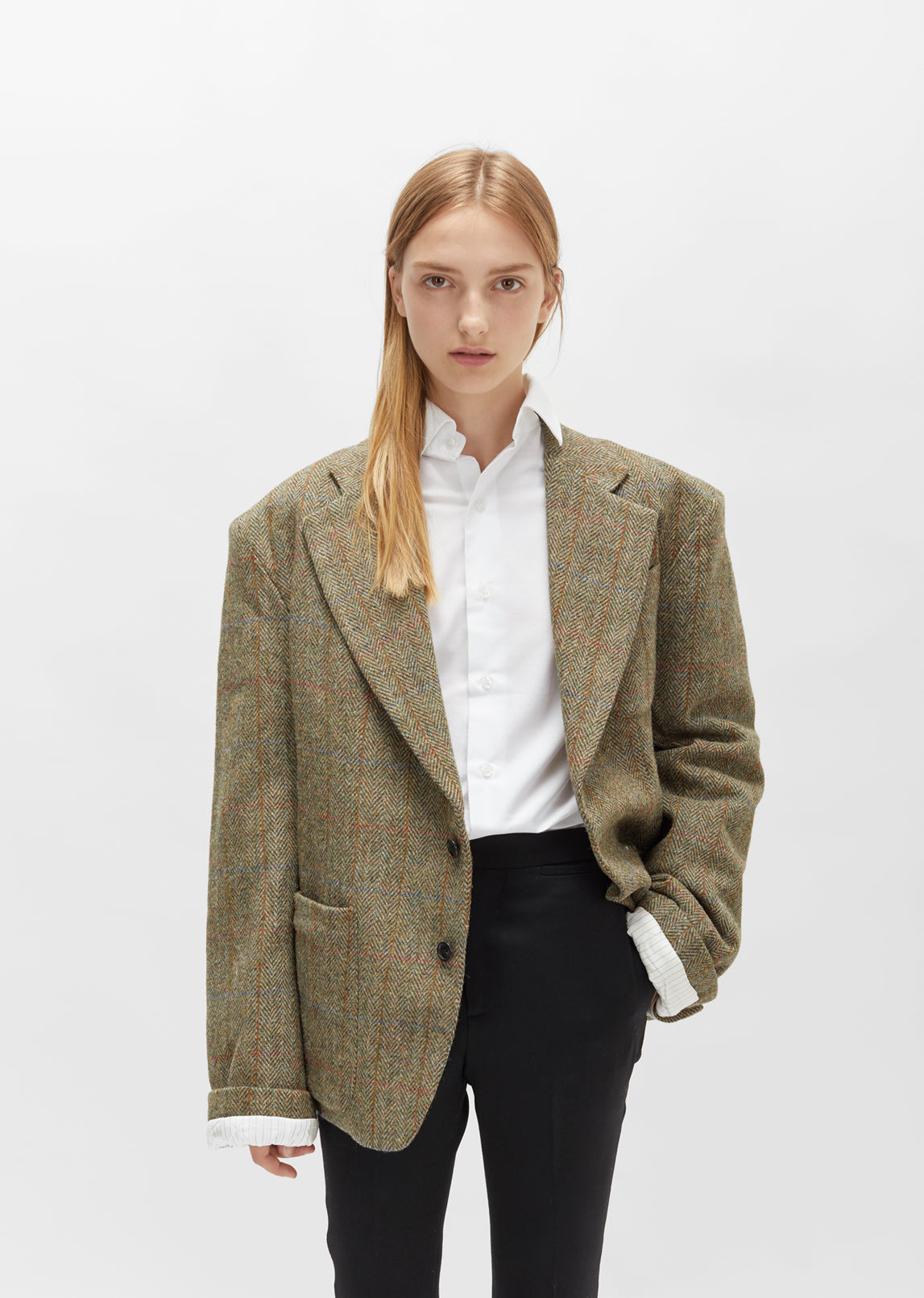 Herringbone Boyfriend Blazer by R13- La Garçonne