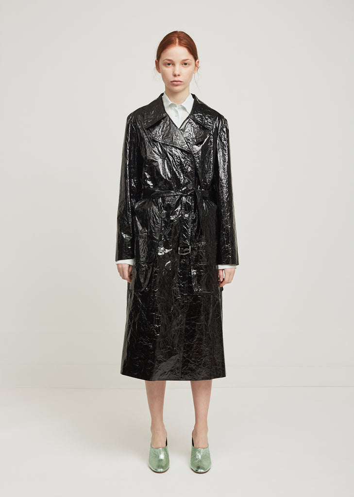Bessie Lacquered Trench Coat
