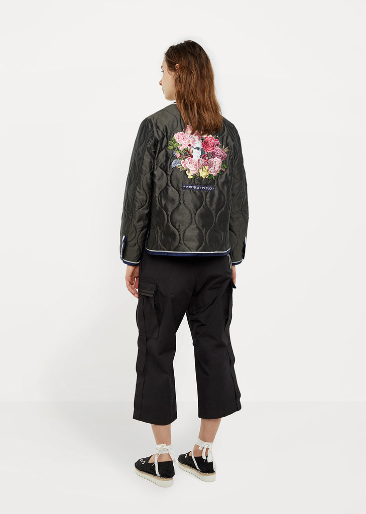 Quilted Jacket with Flower Patch