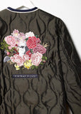 Quilted Jacket with Flower Patch