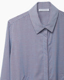 Velour Checkered Cropped Shirt Jacket