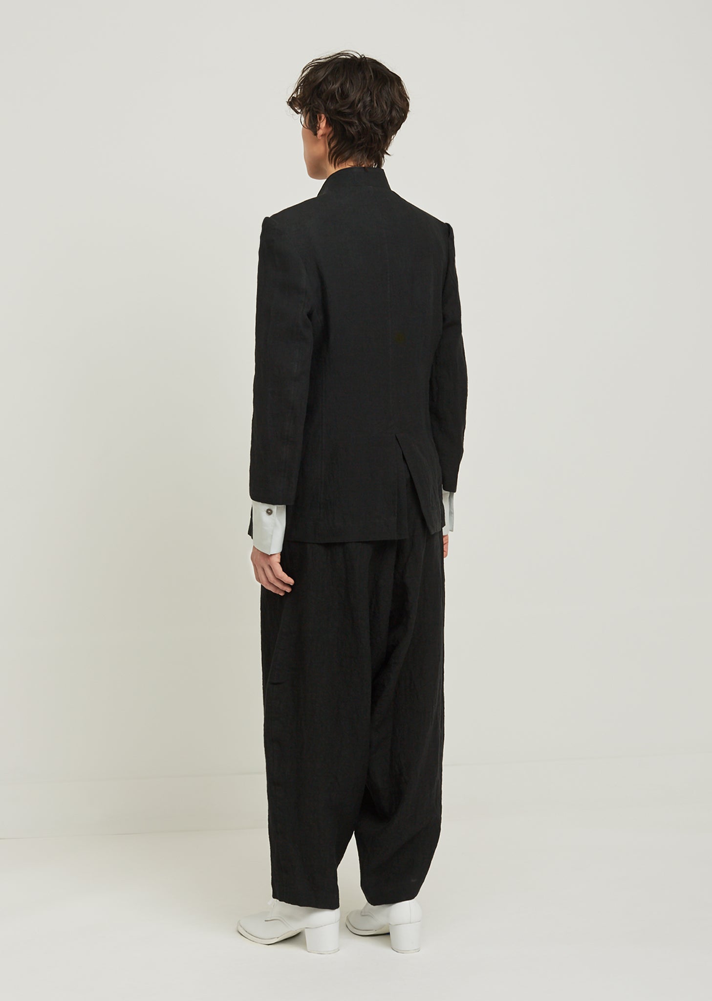 60 Sulfurated Stand Collar Jacket by Yohji Yamamoto- La Garçonne