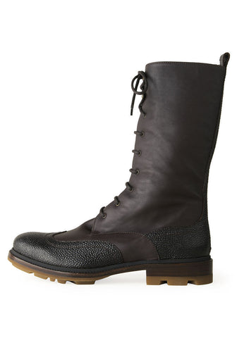 Lace-Up Shearling Boot