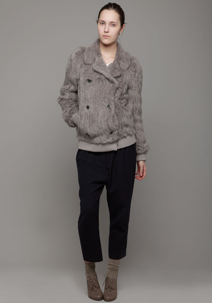 Knitted Rabbit Fur Coat