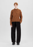 Edyta Cable Mock Neck Sweater