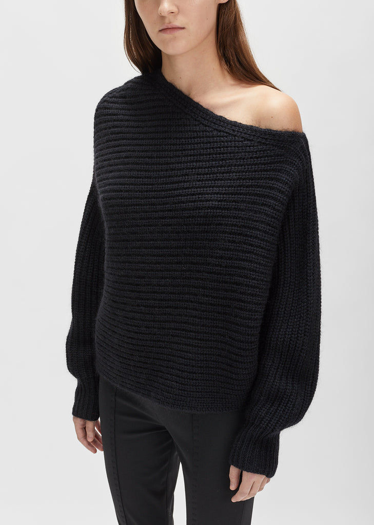 Chunky Mohair Asymmetrical Sweater