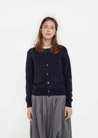Padded Panel Cotton Cardigan