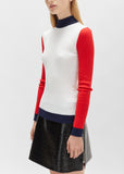 Color Blocked High Neck Sweater
