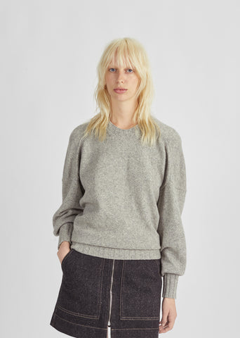 Pintucked Crewneck Sweater