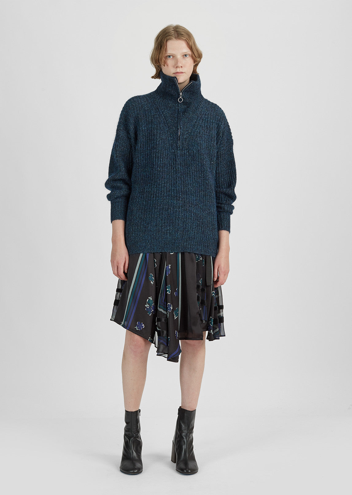 Declan Half-Zip Turtleneck by Isabel Marant toile- La Garonne Declan Half-Zip Turtleneck by Isabel Marant toile- La Garonne